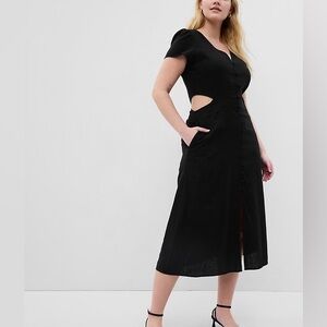 Gap linen-blend cut out midi